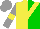 Silk - Yellow and green halved, yellow sash, armlets, grey cap