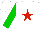 Silk - White, red star, green sleeves, white cap