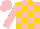 Silk - Pink, gold blocks,