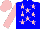 Silk - Blue, pink stars, pink sleeves and cap