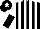 Silk - Black & white stripes, white & black halved sleeves, black cap, white star