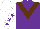 Silk - Purple, brown chevron, purple stars on white sleeves, purple star on white cap