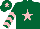 Silk - Dark green, pink star, chevrons on sleeves, dark green cap, pink star