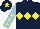 Silk - Dark blue, yellow triple diamond, light blue sleeves, yellow stars, dark blue cap, yellow star