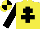 Silk - Yellow, black cross of lorraine and sleeves, quartered cap
