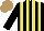 Silk - Black, yellow stripes, yellow cap, light brown cap