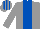 Silk - Grey, royal blue panel, striped cap