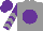 Silk - Grey, purple ball, grey chevrons on purple sleeves, purple cap