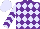 Silk - Purple and lavender diamonds, purple chevrons on lavender sleeves,lavender cap