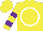 Silk - Yellow, white circle, purple hoops on yellow sleeves