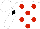 Silk - White, red dots, black diamond on sleeves, white cap