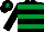 Silk - Black & emerald green hoops, emerald green star on cap