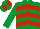 Silk - Emerald Green, Red chevrons, quartered cap