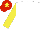 Silk - White, yellow sleeves, red cap, yellow star