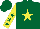Silk - Dark green, yellow star, yellow sleeves, dark green stars and cap