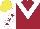 Silk - MAROON, WHITE chevron, WHITE sleeves, MAROON stars, YELLOW cap