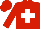 Silk - Red, white cross,