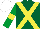 Silk - Dark green, yellow cross sashes, emerald green sleeves, yellow armlets, white cap