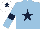 Silk - Light blue, dark blue star, light blue sleeves, dark blue armlets, white cap, dark blue star