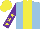 Silk - Light blue, yellow stripe, purple sleeves, yellow stars, yellow cap