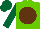 Silk - Light green, brown disc, dark green sleeves and cap