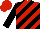 Silk - Red, green, yellow and black diagonal stripes, black sleeves