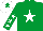 Silk - Emerald green, white star, white stars on sleeves, white cap, emerald green star