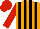 Silk - Orange and black stripes, red sleeves and cap