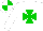 Silk - White, green maltese cross, quartered cap