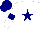 Silk - White, navy blue star, armlets and cap