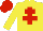 Silk - yellow, red cross of lorraine, red cap