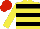 Silk - Yellow, black hoops, red cap