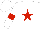 Silk - White, yellow crown on red star, red hoop on sleeves, white cap