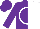 Silk - purple, white circle, purple and white halved cap