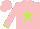 Silk - Pink, lime star, lime cuffs on sleeves