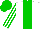 Silk - white, green stripe, striped sleeves, green cap