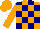 Silk - Orange and navy blocks, orange cap