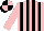 Silk - Light pink and black stripes, light pink sleeves, quartered cap