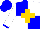 Silk - Blue and white quarters, gold cross, gold cross on white sleeves, blue cuffs
