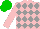 Silk - PINK & GREY DIAMONDS, pink sleeves, green cap