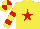 Silk - yellow, red star, hooped sleeves, quartered cap