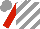 Silk - Grey and white diagonal stripes, red slvs