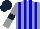 Silk - grey, blue stripes, dark blue armbands and cap