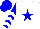Silk - White, blue star, white chevrons on blue sleeves, blue cap