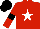 Silk - Red, white star, red sleeves, black armlets, black cap