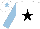 Silk - White, black star, light blue sleeves, white cap, light blue star