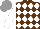 Silk - Brown, white diamonds, white sleeves, grey cap