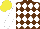 Silk - Brown, white diamonds, white sleeves, yellow cap