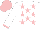 Silk - White, pink stars, white sleeves, pink cuffs and cap