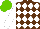 Silk - Brown, white diamonds, white sleeves, light green cap